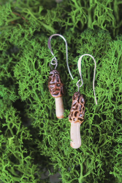 Morel Mushroom Earrings
