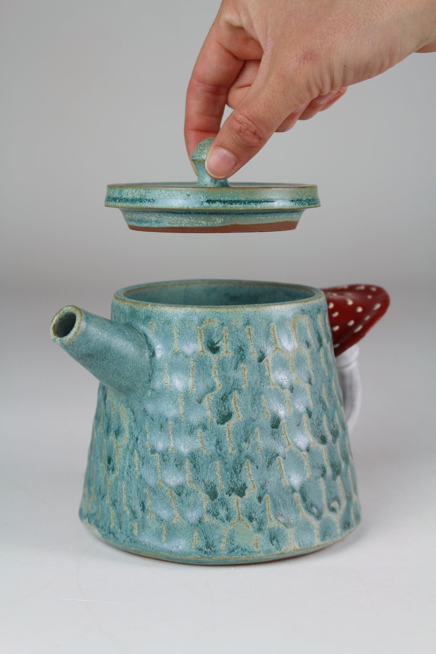 Antique Turquoise Amanita Teapot