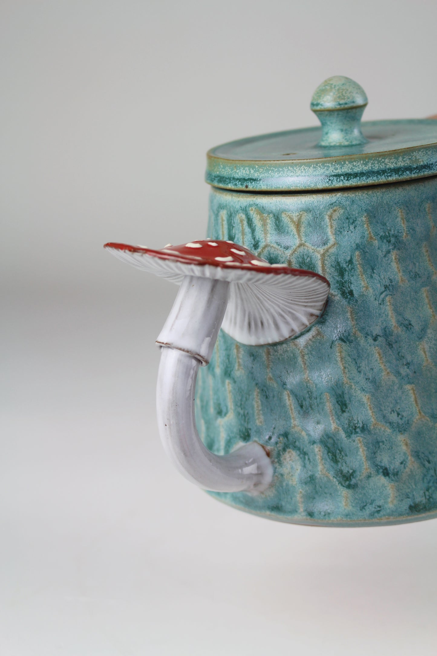 Antique Turquoise Amanita Teapot