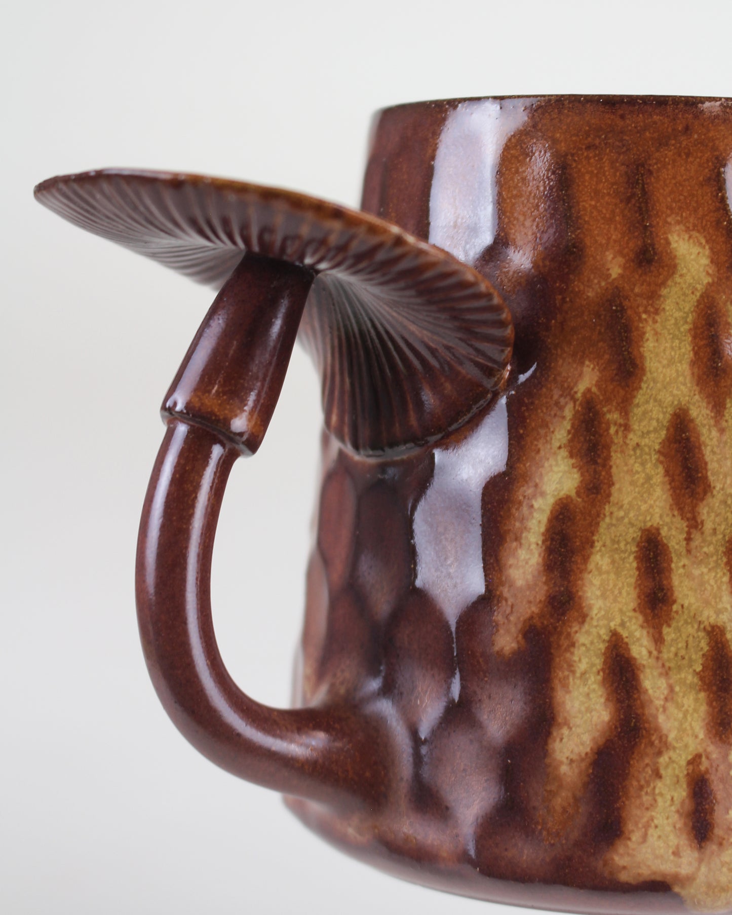 Tall Carved Ember Mushroom Mug