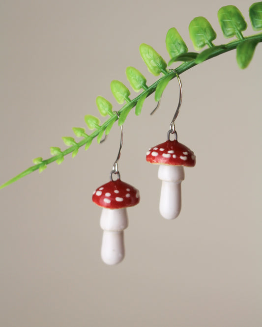 Amanita Mushroom Earrings