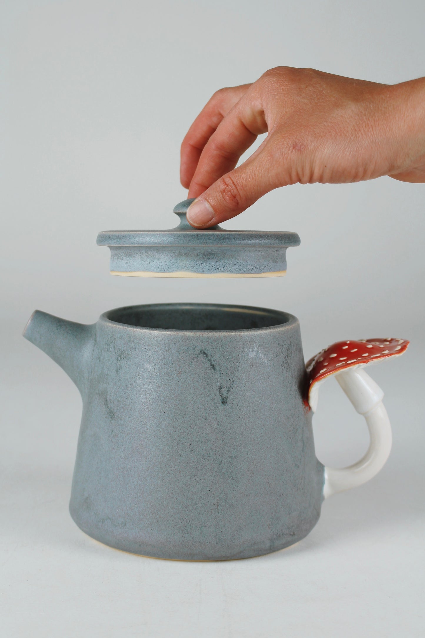 Slate Amanita Mushroom Teapot