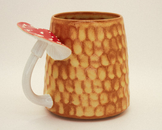 Carved Honey Amanita Mug